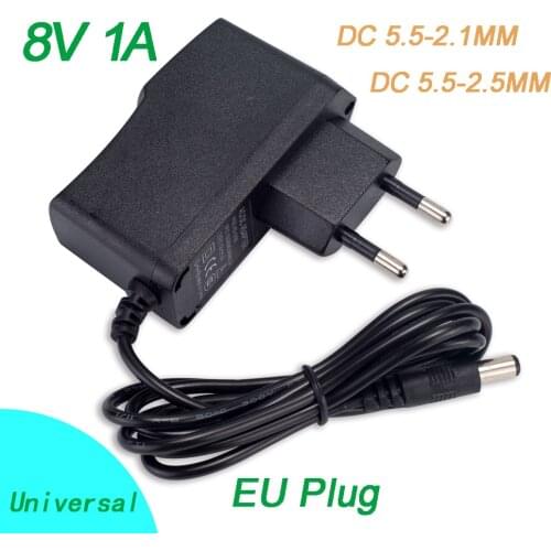 1PCS 8V1A New AC 100V-240V Converter Switching Power Adapter DC 8V 1A 1000mA Universla Power Supply EU Plug Tablet Charger
