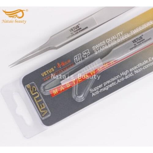 10pcs/lot VETUS Stainless Steel Tweezers SA Series Eyelash Beauty Tools Free Shipping