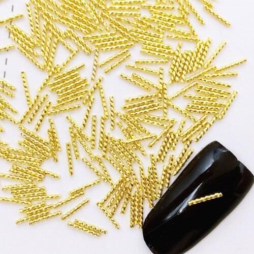 100pcs/bag 4mm 6mm Thread bar New 3D Nail Art Decoration Metal Nail Sticker Japan Stud Rivet DIY Charm Nail Tools