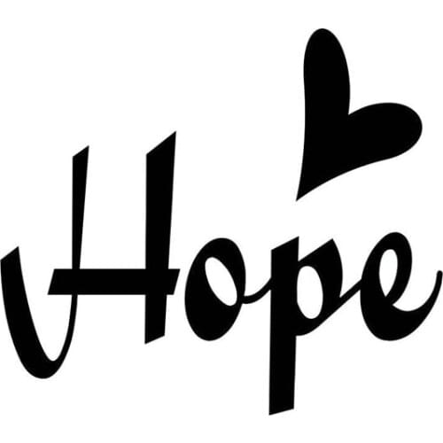 15.5X13.6CM HOPE Heart Die Cut Vinyl Decal Black/Silver Car-styling Car Sticker S8-0241