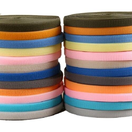 25 Yards 2cm Color Non-adhesive Snap Button Sewing Types Hook Loop NO Self Fastener Tape Magic Tape Clothing Craft Accessories
