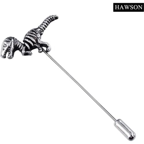 3D Dinosaur Brooch Pin Long Pins Collar Brooches For Men Accessories Wedding Gift Man Enamel Bone Lapel Pin