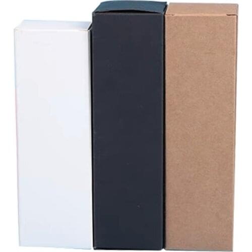 50pcs - Blank White Paper Box for Slender Tubes Packaging Craft Gift Kraft Paper Boxes