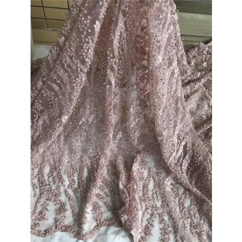African Lace Fabric Tulle Fabric with beads S-588682 Fabric For Evening Dress Wedding Dresses