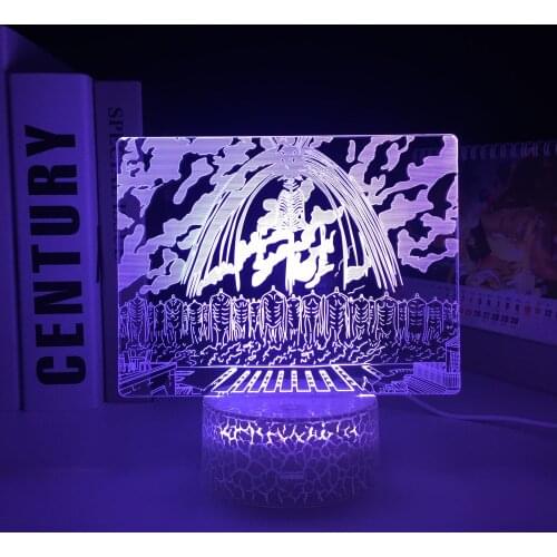 Animation Peripherals 3D LED Lamp Anime Figure 7Color Changes With Remote Control Visual Illusion White Cracked Base Night Light