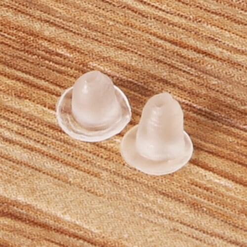 Super More 1000PCS Translucent Rubber Back Earring Stoppers Stud Earrings Bullet Blocked Ear Plugging Jewelry Accessories