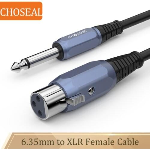 CHOSEAL 3 Pin XLR Female to 6.3mm (1/4 Inch) TRS Stereo Jack Male M/F Balanced MIC Microphone Audio Interconnect Cable