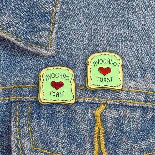 Matcha toast pastry love enamel fashion brooch cake shop pastry chef couple jewelry denim clothing backpack badge gift