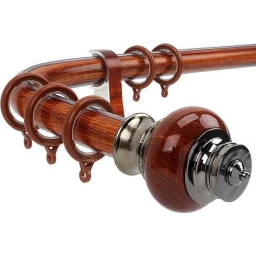 European retro bending rome rod single and double pole thick aluminum alloy decorate mute punch curtain track rod