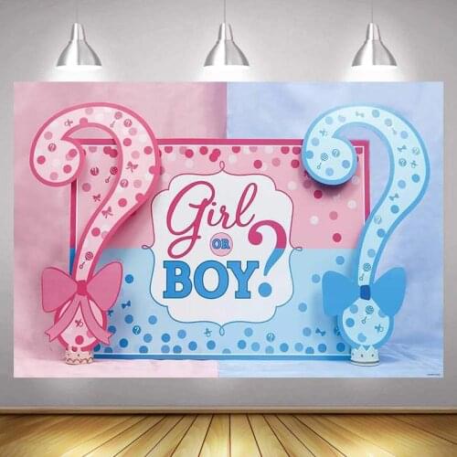 Gender Reveal Photo Backdrop Boy or Girls Party Photography Background He or She Decoration Photocalls Banner