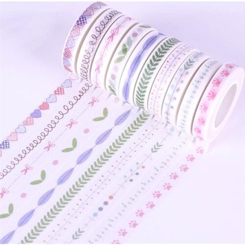 15mmx10m Chives glitter tapes color Dividing Stickers border masking adhesive paper washi tape DIY Scrapbooking Hand account