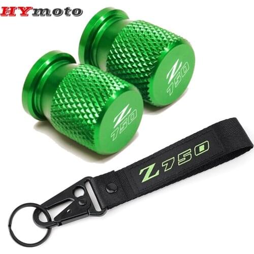 Embroidery Collection Key Chain Ring Keychain Keyring For Kawasaki Z750 Z 750 Motorcycle CNC Accessories Tire Valve Caps Cover