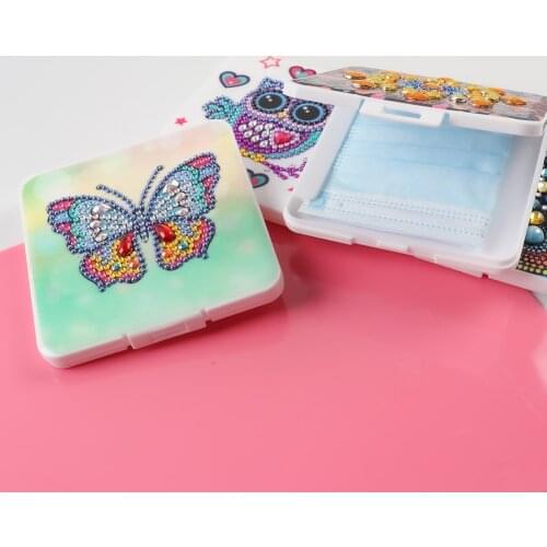 DIY Diamond Craft Mask Storage Box Household DIY Decorative Mask Case Plastic Dustproof Dot Drill Craft Mask Case Organizer Box