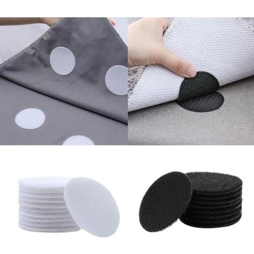 5Pairs/lot 60mm Strong Self Adhesive Fastener Dots Mat For Bed Anti Carpet velcros Slip tape Sofa Sheet Mat adhesive Sticke N8P2