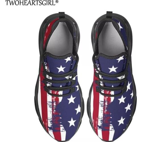 Mesh Men Shoes Breathable Black Mens Sneakers American Flag Design Lace-Up Men Tennis Shoe Leisure Classic Zapatillas Hombre