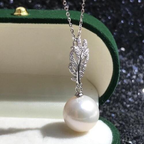 Hot Feather DIY Mount 925 Sterling Silver Pendant Base Settings Mountings Findings Parts for Pearl Crystal Jade Agate 5pcs/lot