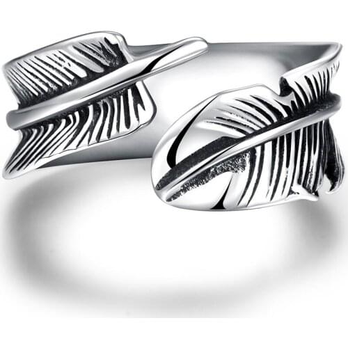 Lureme Brand Jewelry Wholesale Cheap Feather Stainless Steel Rings Punk Biker Mans High Quality Ring (04001610)