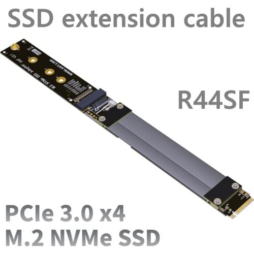 M.2 NVMe SSD Extension Cable Solid Drive Riser Card R44SF/R24SF M2 to PCI-Express 3.0 X4 PCIE Full Speed 32G/bps M Key Extender
