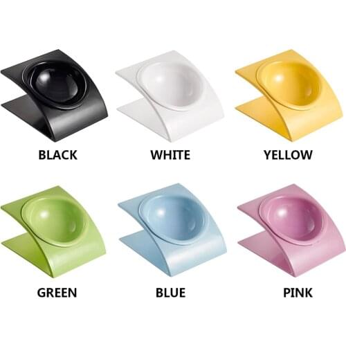 Melamine Tilted Elevated Cat Dog Bowl Raised Cat Food Water Bowl Dish Stress Free, Backflow Prevention, Made to FDA/EC&ECC Europ