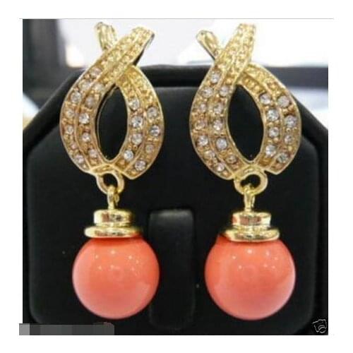 Wholesale price 16new ^^^^Jewellery Beautiful Pink coral Earring