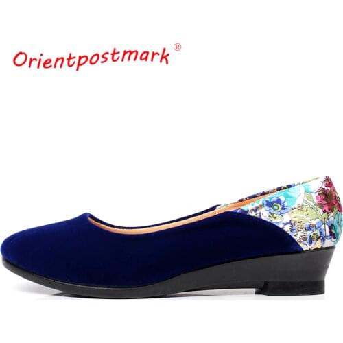 Женские балетки на каблуке OrientPostMark China At AliExpress