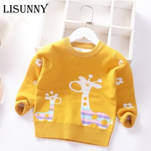 Autumn Winter 2020 New Baby Girls Sweater Jumper Cartoon Thicken Warm Children Knitted Clothes Kids Pullover Lolita Style 1-6y