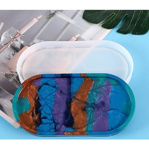 Diy Oval Silicone Coaster Mold Soft Flexible Oval Moulds For Cup Mat Home Decoration Home Epoxy Mold For Translucent Oval Tray