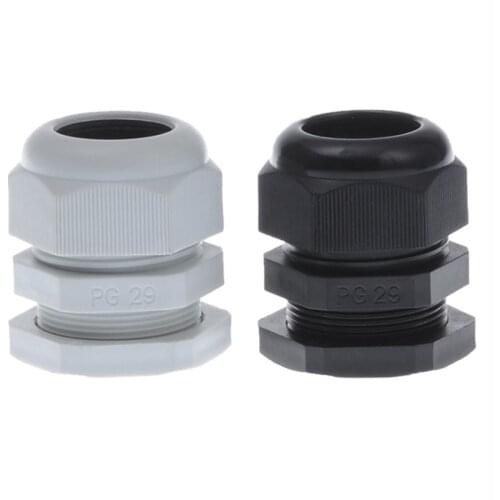 PG21 PG25 PG29 PG36 PG42 PG48 PG63 Cable Glands PP Plastic Cable Gland Waterproof White Or Black Color 10pcs/bag
