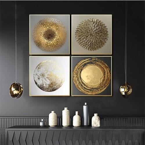 Full Square Round Drill 5D Diy Diamond Painting Abstract Gold Luxury 4 Pcs Embroidery Sale Mosaic Wall StickersZP-2840
