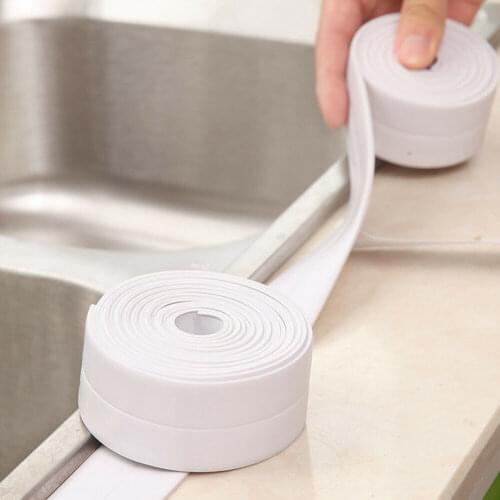 Durable 3.2M Waterproof Sealing Strip Self-Adhesive Kitchen Bathroom Caulk Tape