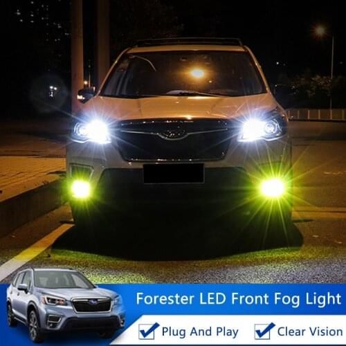 QHCP LED Front Fog Light Lamps Bulbs High Brightness Long Range lighting Clear View 1Pair Fit For Subaru Forester 2019 2020 2021