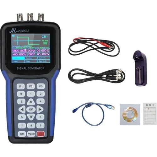 JDS2062A Handheld Multifunctional Digital Signal Generator Frequency Sweep Meter 30MHz 2 Channel Custom Waveform Signal Source