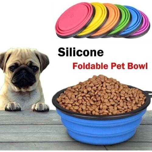 Dog Travel Silicone Bowl Portable Foldable Collapsible Pet Cat Dog Food Water Feeding Travel Outdoor Bowl Pet Accessories