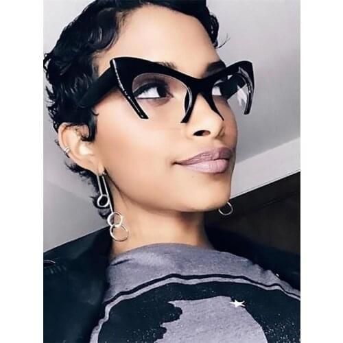 Retro Cat Eye Glasses Black Glasses Frame Transparent Hlaf Frame Sunglasses for Women Luxury Brand Sun Glasses Eyewear UV400