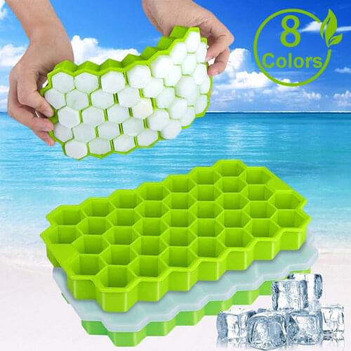 Honeycomb Ice Cube Trays with Removable Lids Silica Gel Ice Cube Mold BPA Free popsicle mold silicone molds kichen accessories