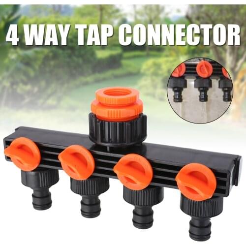 4 Way Garden Tap Splitter Drip Irrigation Hose Faucet Adapter Lawn Irrigation Converter for Outdoor