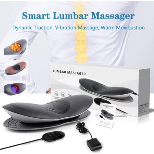Lumbar Spine Massager Lumbar Traction Multifunctional Inflatable Hot Compress Vibration Air Pressure Waist Massager Pain Relax
