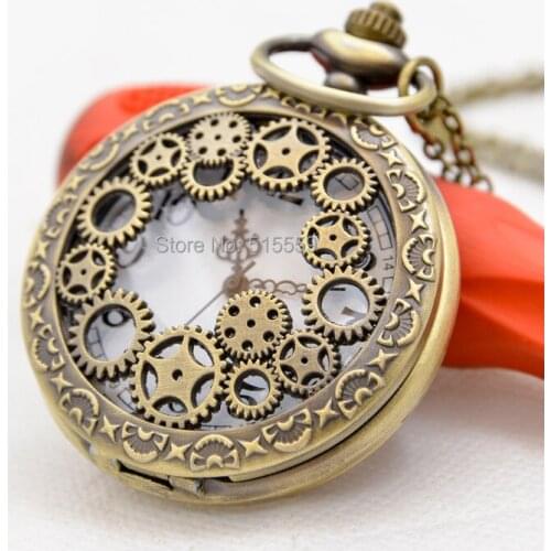 High Quality Gearwheel Quartz Pocket Watch Pendant Vintage Pocket Watch Gift Watch Collection Wholesale