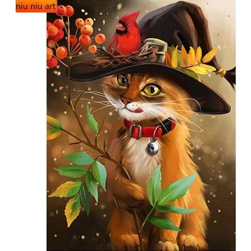 Animal Diamond Painting 5D DIY Cat Full Square/Round Rhinestone Mosaic Embroidery Cross Stitch Kits Dome Decor Gift