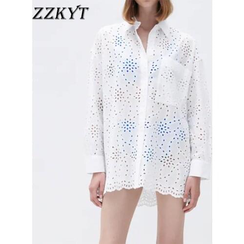 ZZKYT Openwork Blouses