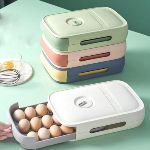 1PCS Pull-push Egg Storage Box Large Capacity Egg Holder for Refrigerator Household Fresh-keeping Egg Storage Boxes Organizer
