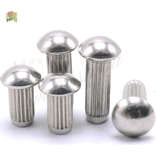 10/50pcs M2 M2.5 M3 M4 M5 304 Stainless Steel Button Round Head Knurled Shank Solid Rivet Self Plugging GB827 Diameter 2 3 4 5mm