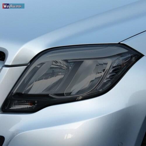 2 Pcs Car Headlight Protective Film Transparent Black TPU Sticker For Mercedes Benz GLK Class X204 2013 2014 2015 Accessories