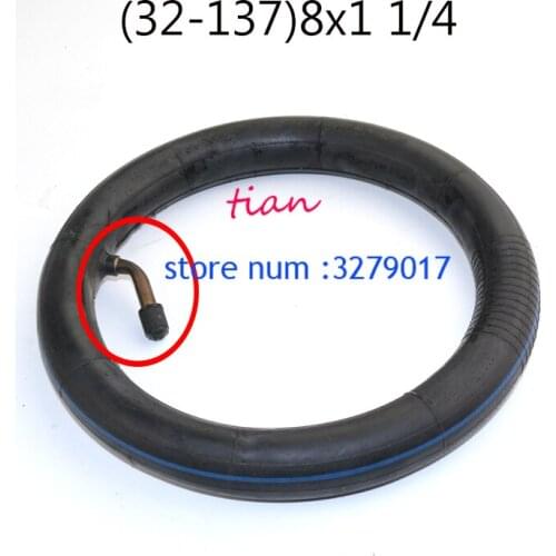 32-137)8X1 1/4 Scooter Inner Tube 1pc 8 Inch tire With Bent Valve Suits A-Folding Bike Electric / Gas Scooter Tube