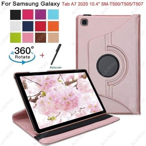360 Rotating PU Leather Flip Case for Samsung Galaxy Tab A7 10.4" SM-T500/T505/T507 Tablet Funda Stand Cover with sleep wake-up