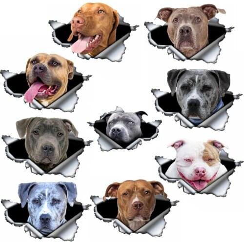 3D Pet Dog Car Sticker Tear Metal Reflective Sticker Waterproof Motorcycle Stereoscopic Cover Up Scratches 13x8cm