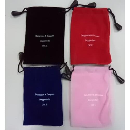 4 Colors Option D&D Dice Bag, Board Game Accessories,High Quality Flannel Bag