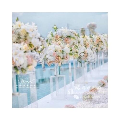 4pcs Wholesale Wedding t-road lead crystal wedding pillars column Event Decoration