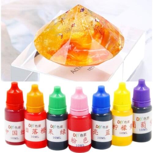 7 Pcs/set 10ml Food Grade DIY Hand-Made Dyeing Pigment Crystal Mud Colorant Epoxy Crystal Pigment Drop Shipping