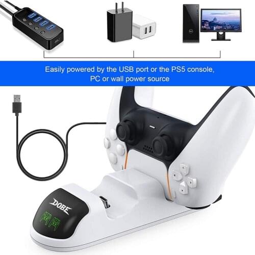 Wireless Dual Charging Base Game Controller Charging PS5 Dual Charger With Conversion Head LED Light Quick Charge For PS5